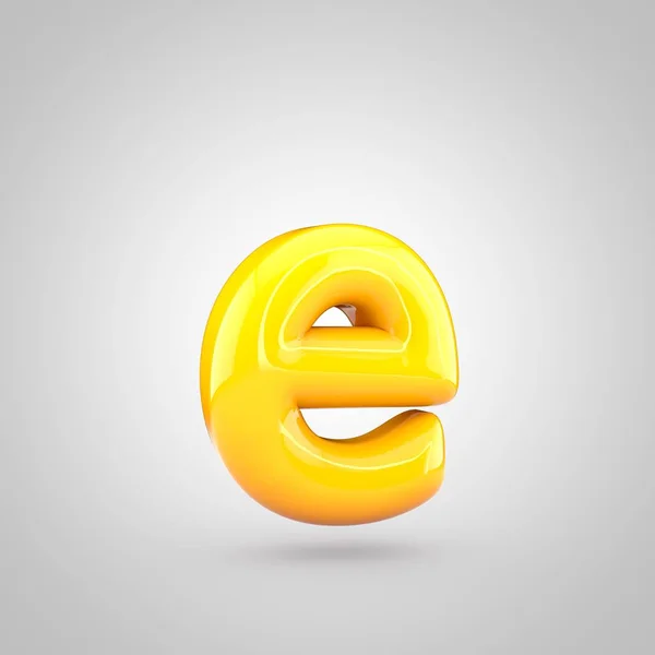 Желтая буква объема e — стоковое фото