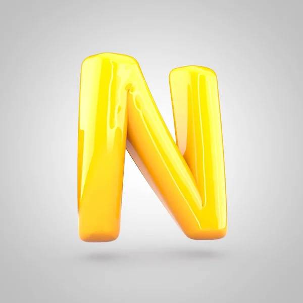 Yellow volume letter n — Stock Photo, Image