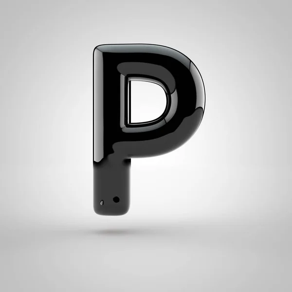 Чорна об'ємна літера p — стокове фото