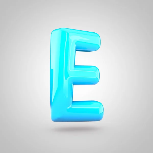 Синя об'ємна літера e — стокове фото