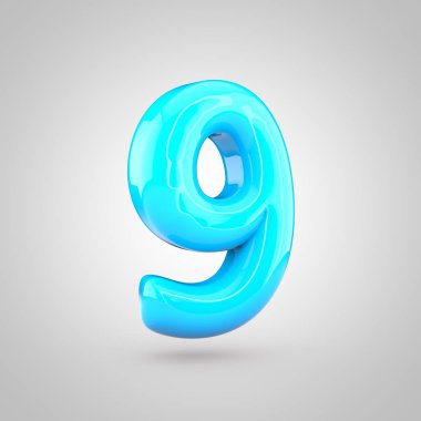 Parlak mavi sayı 9
