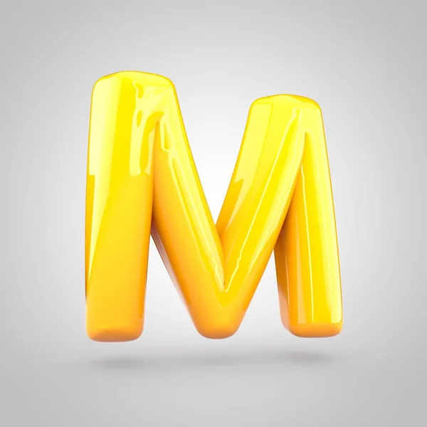 Yellow volume letter m — Stock Photo, Image