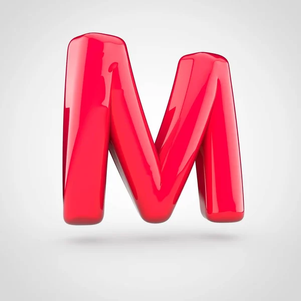 Red volume letter m — Zdjęcie stockowe