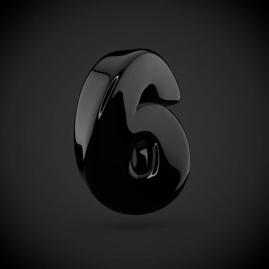 Parlak siyah numarası 6