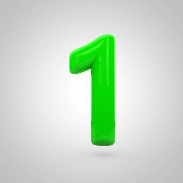 Glossy green  number — Stock Photo, Image