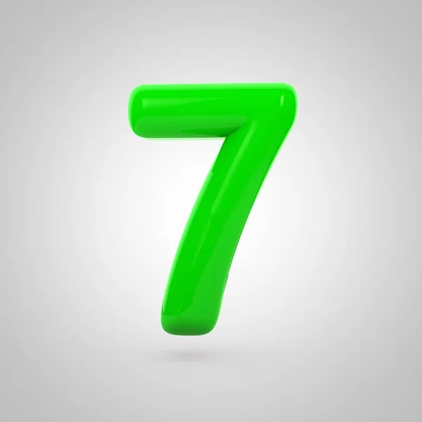 Glossy green  number 7 — Stock Photo, Image