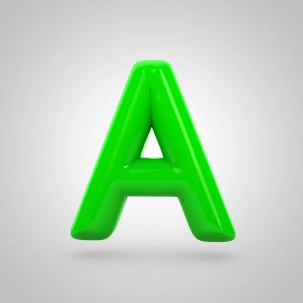 Зелена об'ємна літера a — стокове фото