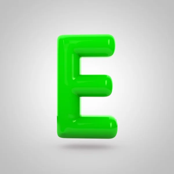 Green volume letter e — Zdjęcie stockowe