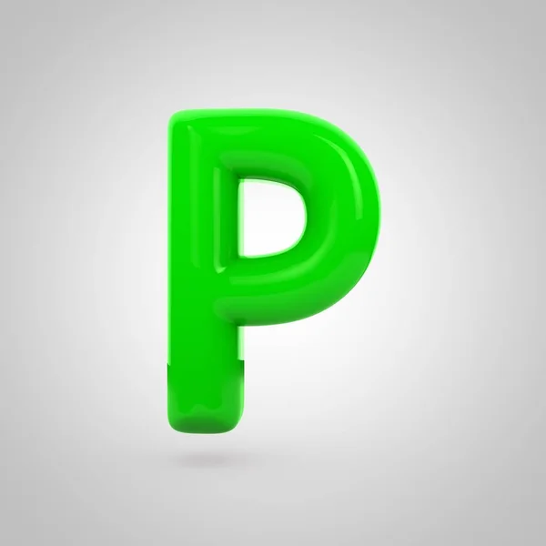 Green volume letter p — Stock Photo, Image