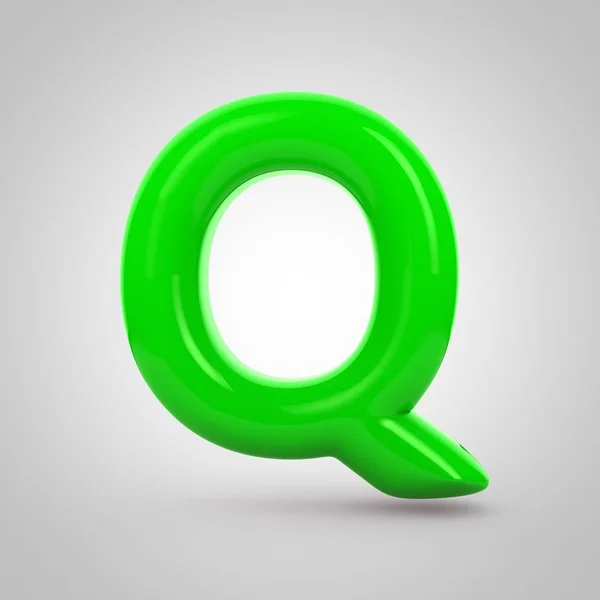 Grön volym bokstaven q — Stockfoto