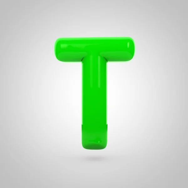 Зеленый объем буква t — стоковое фото