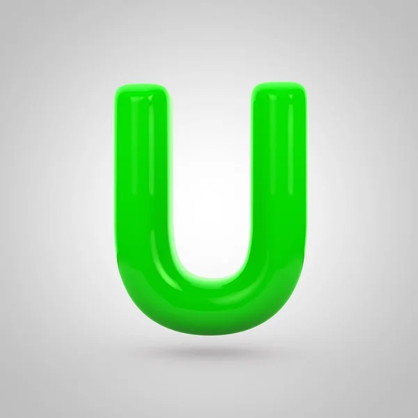 Green volume letter u — Stock Photo, Image