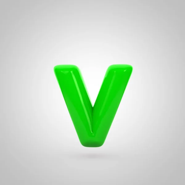 Green volume letter v — Stock Photo, Image