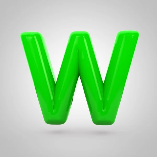 Зеленый объем буква w — стоковое фото