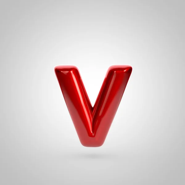 Червона об'ємна літера v — стокове фото