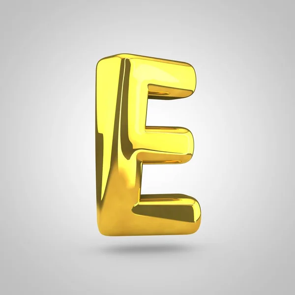 Objętość złote litery e — Zdjęcie stockowe