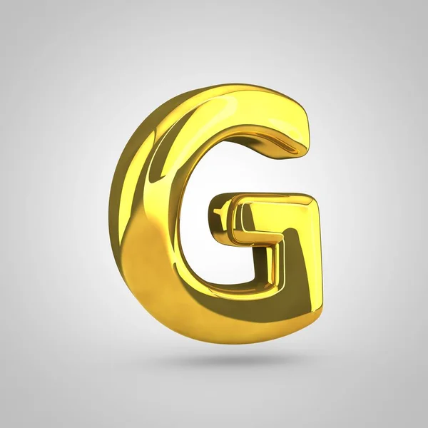 Золота об'ємна літера g — стокове фото
