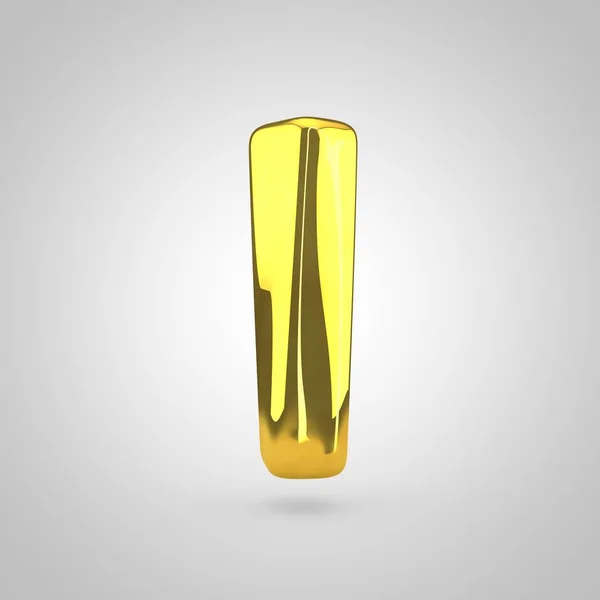 Golden volume letter i — Stock Photo, Image