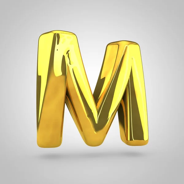 Volumen de oro letra m — Foto de Stock