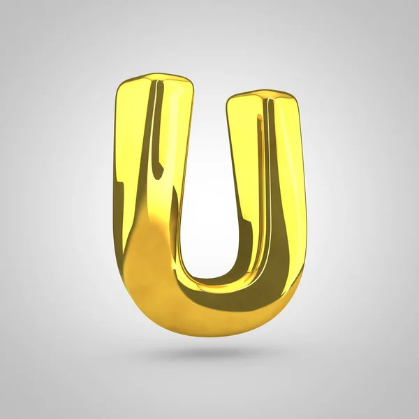 Gouden volume alfabet u — Stockfoto