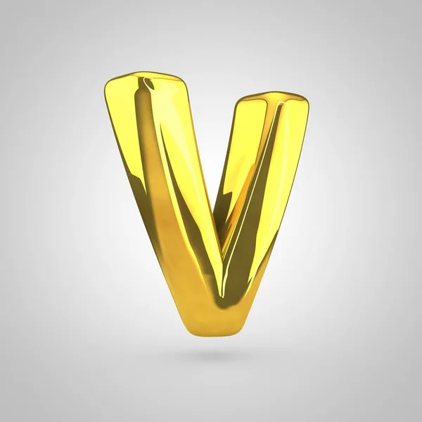 Golden volume letter v — Stock Photo, Image