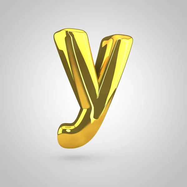 Золота об'ємна літера y — стокове фото
