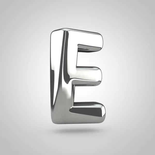 Stříbrná objem písmeno e — Stock fotografie