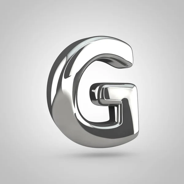 Срібна об'ємна літера g — стокове фото