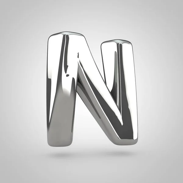 Silver volume letter n — Stock Photo, Image