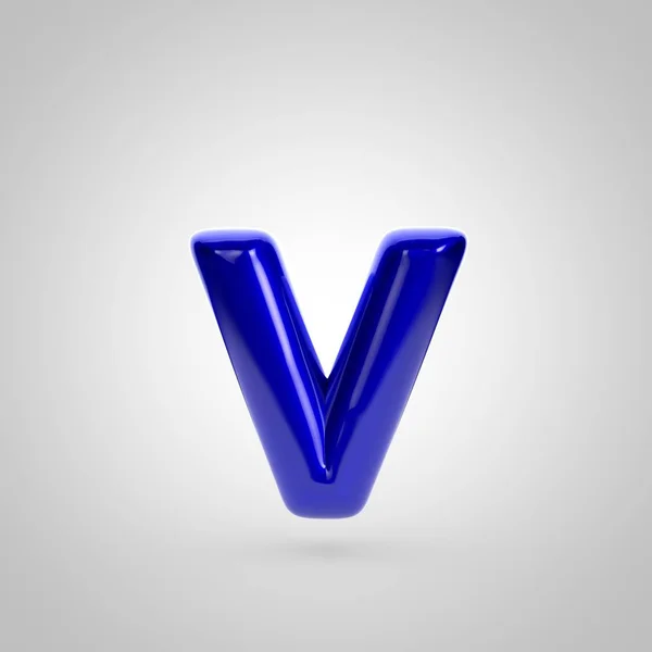 Blaues Volumen Buchstabe v — Stockfoto