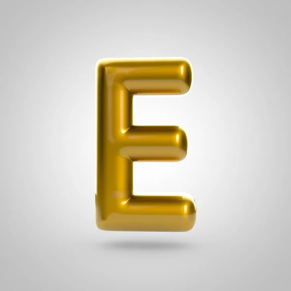 Golden volume letter e — Stock Photo, Image