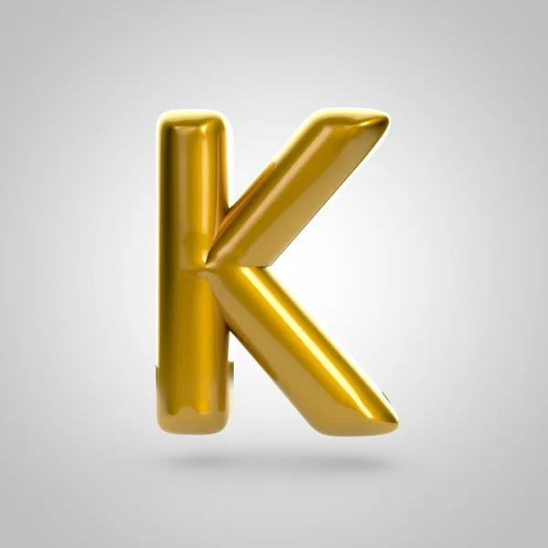 Gouden volume alfabet k — Stockfoto