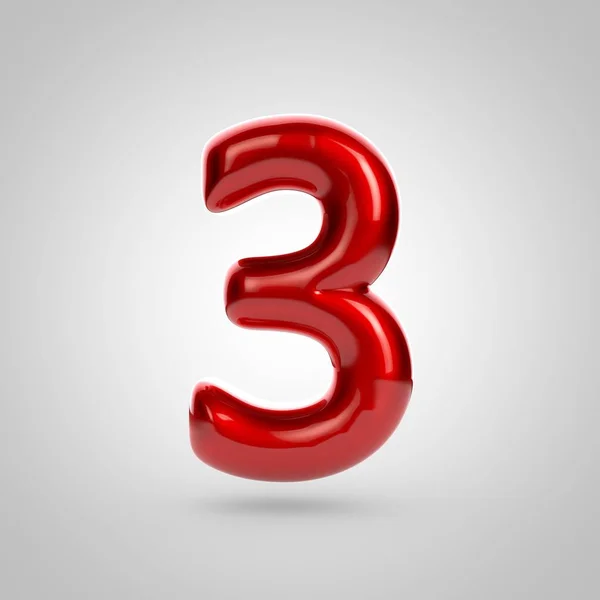 Red volume number 3 — Stock Photo, Image