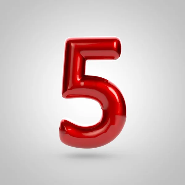 Red volume number 5 — Stock Photo, Image