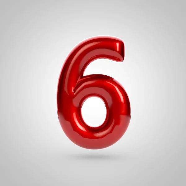 Red volume number 6 — Stock Photo, Image