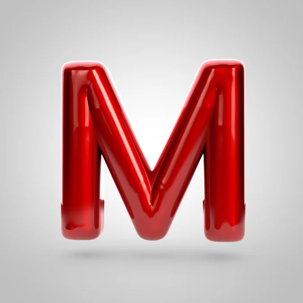 Red volume letter m — Zdjęcie stockowe