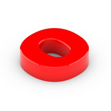 İzometrik kırmızı harf o