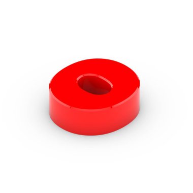 İzometrik kırmızı harf o