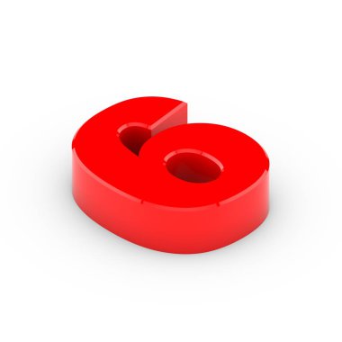 İzometrik kırmızı numarası 6