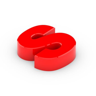 İzometrik kırmızı harf s