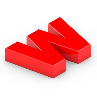 İzometrik kırmızı mektup w