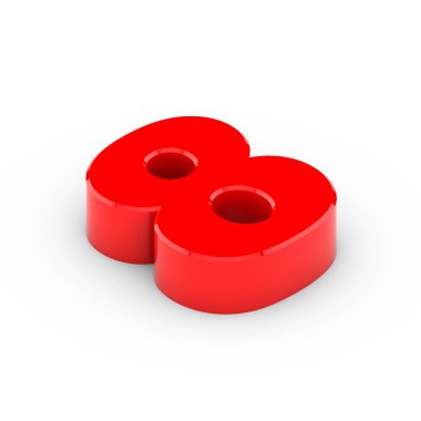 İzometrik kırmızı sayı 8