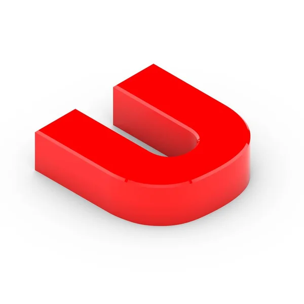 Isometrisk röd bokstav u — Stockfoto