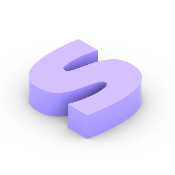 Isometric violet letter s — Stock Photo, Image