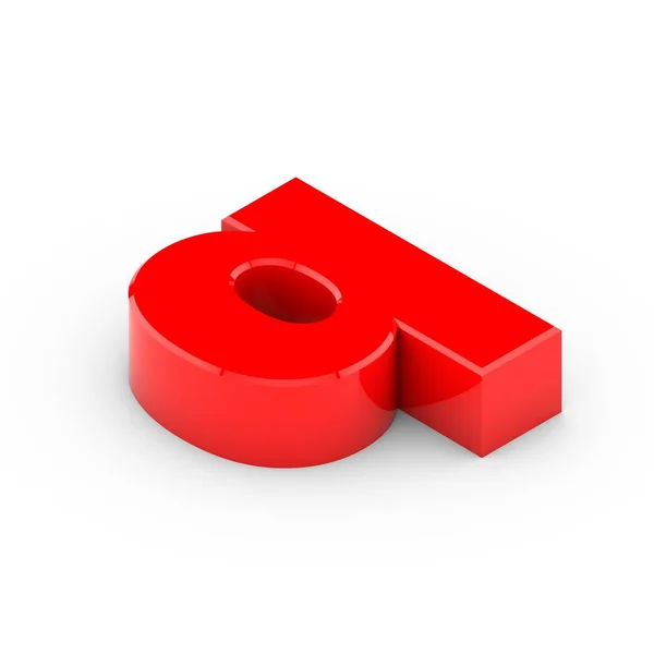 Isometric red letter q — Stock Photo, Image