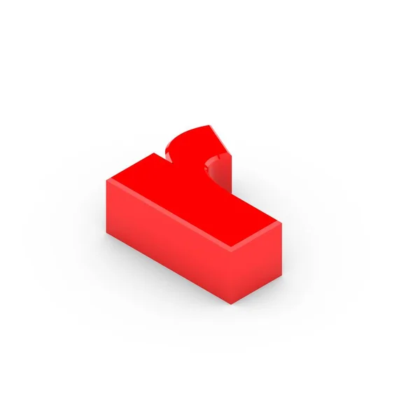 Isometrisk röd bokstav r — Stockfoto