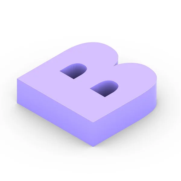 Isometrischer violetter Buchstabe b — Stockfoto