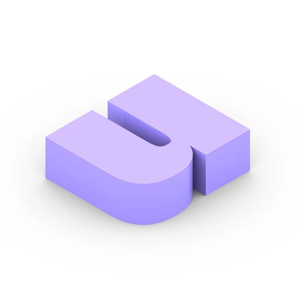 Isometric violet letter u — Stock Photo, Image