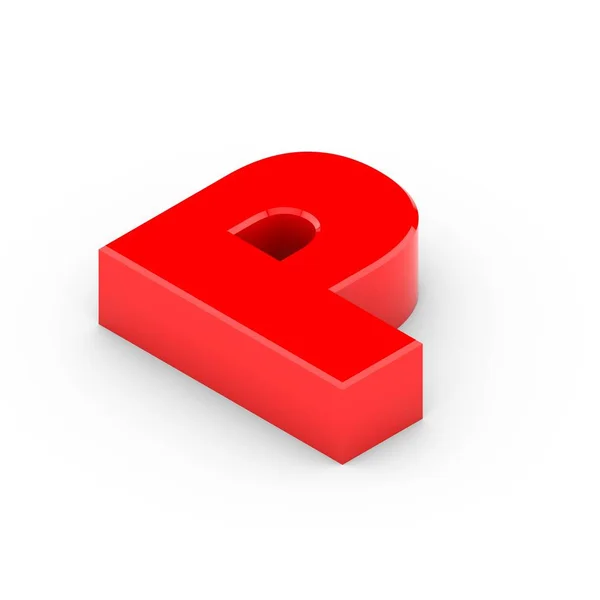 Lettera isometrica rossa p — Foto Stock