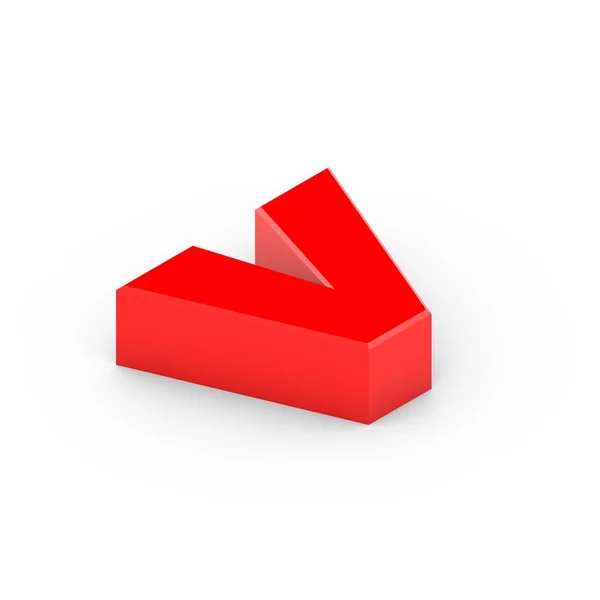 Isometric red letter v — Stock Photo, Image